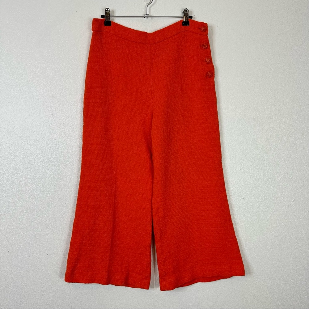 Zara cropped wide leg textured trouser pants business casual maximalism summer